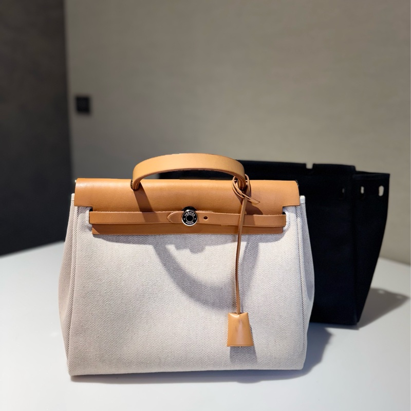 Hermes Herbag 31 銀釦棕色皮革 (附黑白替換袋）-3