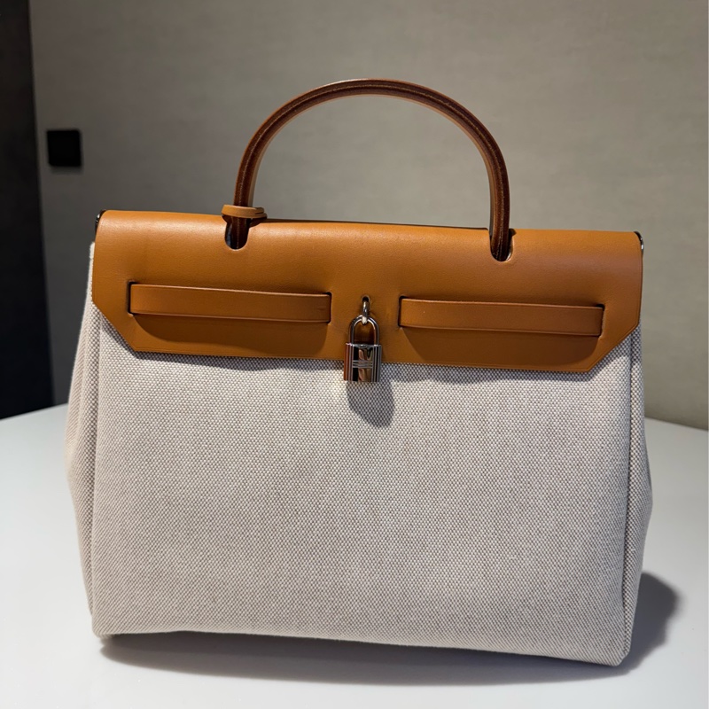 Hermes Herbag 31 銀釦棕色皮革 (附黑白替換袋）-5