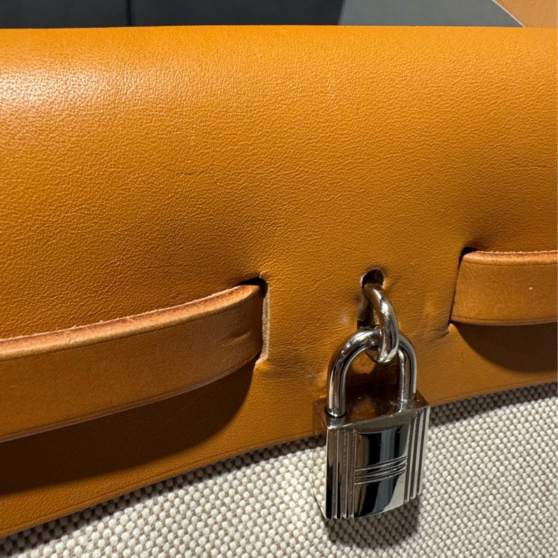 Hermes Herbag 31 銀釦棕色皮革 (附黑白替換袋）-8