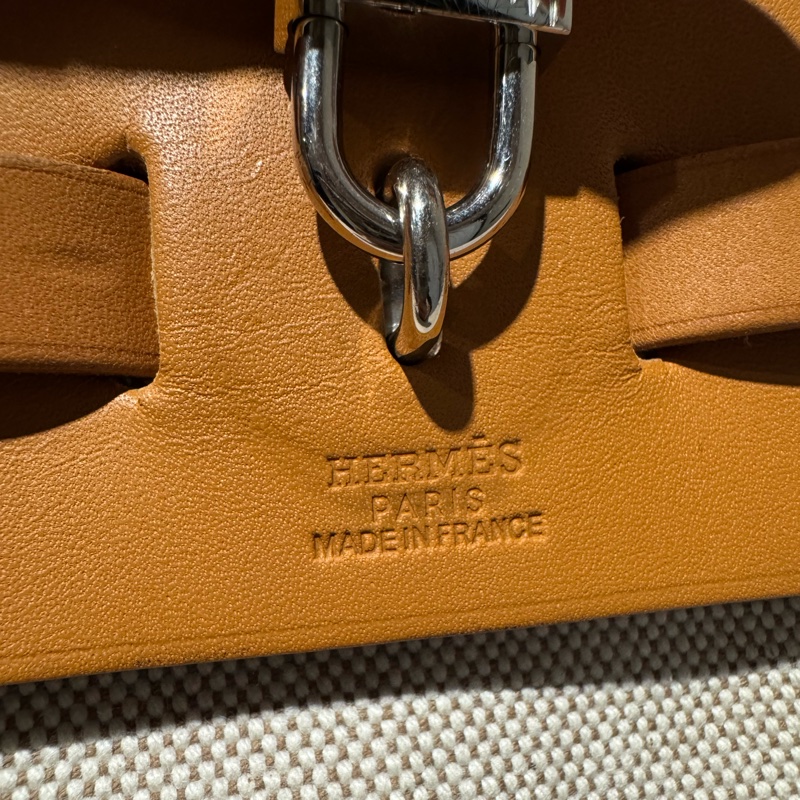 Hermes Herbag 31 銀釦棕色皮革 (附黑白替換袋）-9