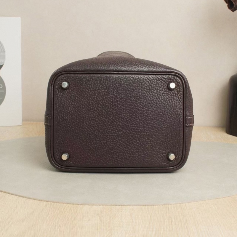 Hermes菜籃子Picotin 18  烏木色 銀扣 Z刻 有鎖鑰匙-6