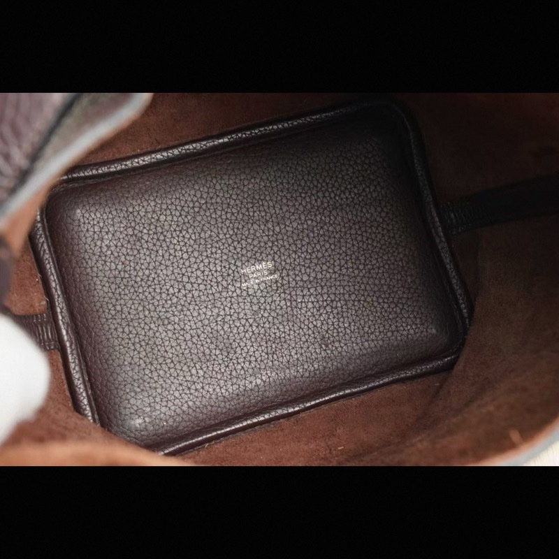 Hermes菜籃子Picotin 18  烏木色 銀扣 Z刻 有鎖鑰匙-9