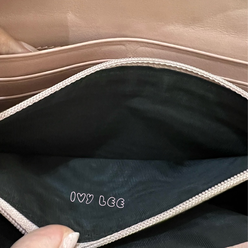 Gucci 449396 經典小雙G LOGO皮革壓紋 長夾 粉 掀蓋扣式 長夾 正品 二手精品-8