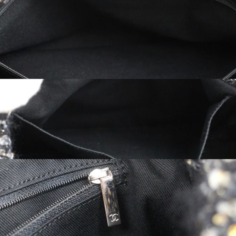 「JL精品代購」9新 Chanel 香奈兒 粗花呢機場購物袋手提/肩背包-11