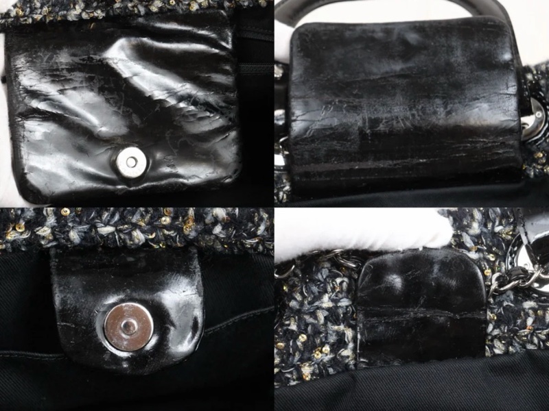 「JL精品代購」9新 Chanel 香奈兒 粗花呢機場購物袋手提/肩背包-12