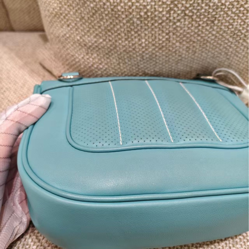 🌈Hermes🩵Mini Berline🩵馬卡龍藍銀扣🌈99新🌟Swift皮🌟stamp T🌟miniberline🩵Berline🌟愛馬仕-6