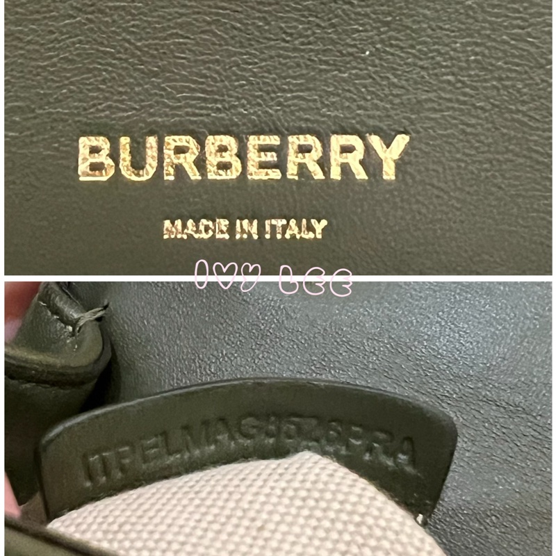Burberry Lola 系列橄欖綠 絎縫小羊皮 金色 TB Monogram 斜背包 肩背包正品 二手精品-15