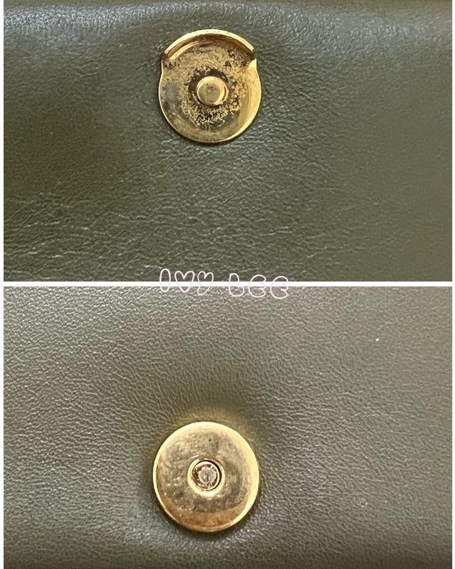 Burberry Lola 系列橄欖綠 絎縫小羊皮 金色 TB Monogram 斜背包 肩背包正品 二手精品-16