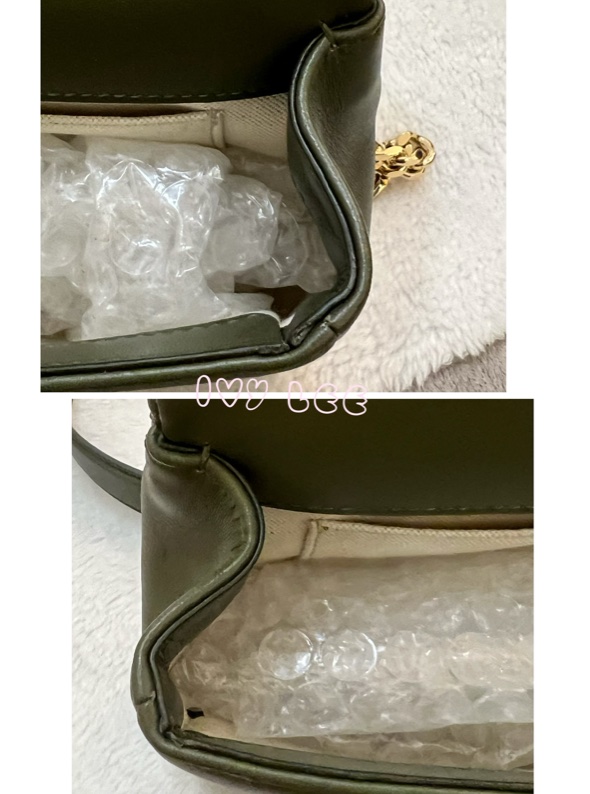 Burberry Lola 系列橄欖綠 絎縫小羊皮 金色 TB Monogram 斜背包 肩背包正品 二手精品-18