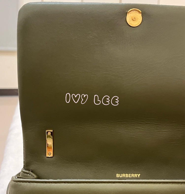 Burberry Lola 系列橄欖綠 絎縫小羊皮 金色 TB Monogram 斜背包 肩背包正品 二手精品-20