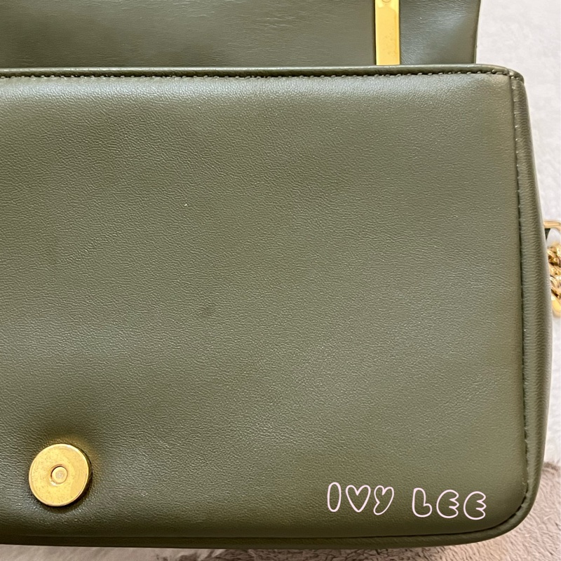 Burberry Lola 系列橄欖綠 絎縫小羊皮 金色 TB Monogram 斜背包 肩背包正品 二手精品-22