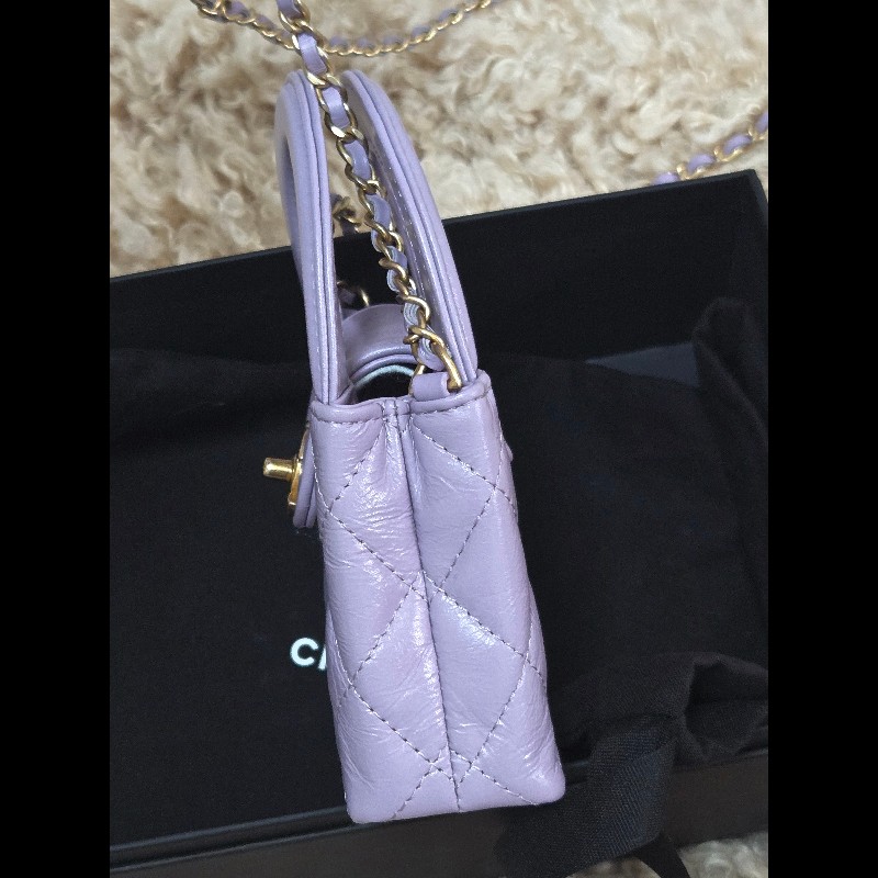 Chanel 香奈兒 24P 迷你 星黛露紫 香芋紫 mini Kelly 手提包 肩背包 斜背包-13