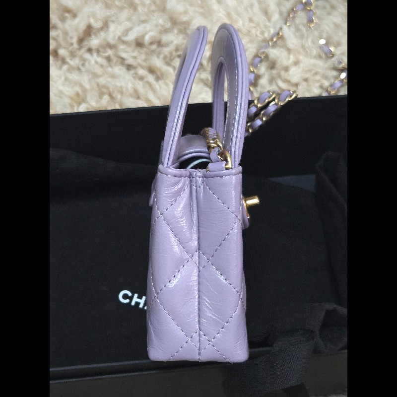 Chanel 香奈兒 24P 迷你 星黛露紫 香芋紫 mini Kelly 手提包 肩背包 斜背包-14