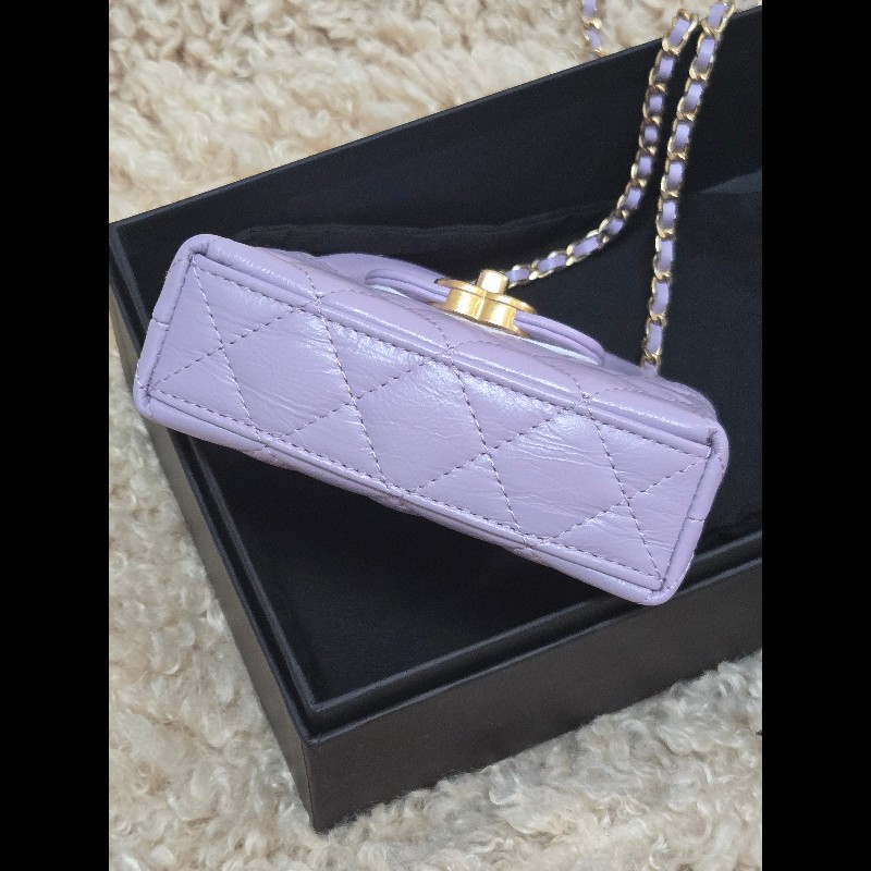Chanel 香奈兒 24P 迷你 星黛露紫 香芋紫 mini Kelly 手提包 肩背包 斜背包-23