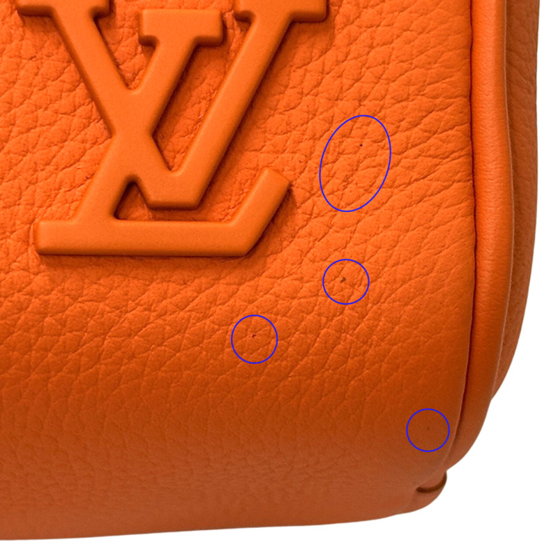 路易威登 (Louis Vuitton) 男女通用 Aerogram 手提包，品牌手提包/肩背包，兩用，皮革，Keepall XS，火山橙色，M81004，迷你斜挎包-8