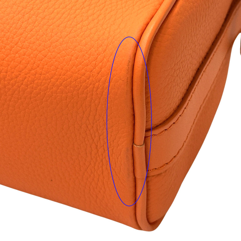 路易威登 (Louis Vuitton) 男女通用 Aerogram 手提包，品牌手提包/肩背包，兩用，皮革，Keepall XS，火山橙色，M81004，迷你斜挎包-11