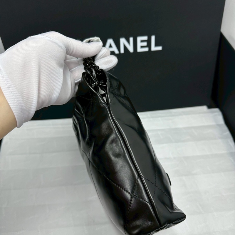 帥氣慵懶感😎✨超火爆❤️‍🔥Chanel香奈兒全黑soblack22bag垃圾袋mini單肩斜挎包手提包-2