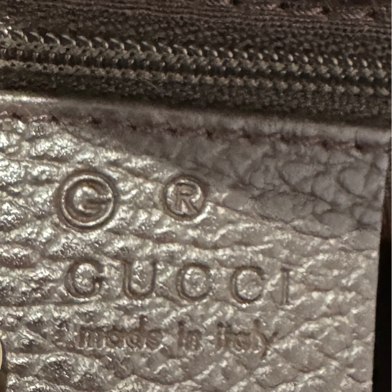 GUCCI 專櫃正品354665棕色PVC皮革 流蘇 購物包 肩背包 托特包-15