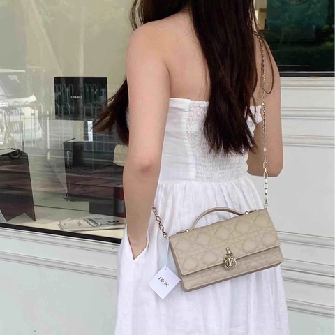 迪奧My Dior鏈包 Dior 淡米色羊皮🤍迷你鏈包 斜背包 S0980ONMJ