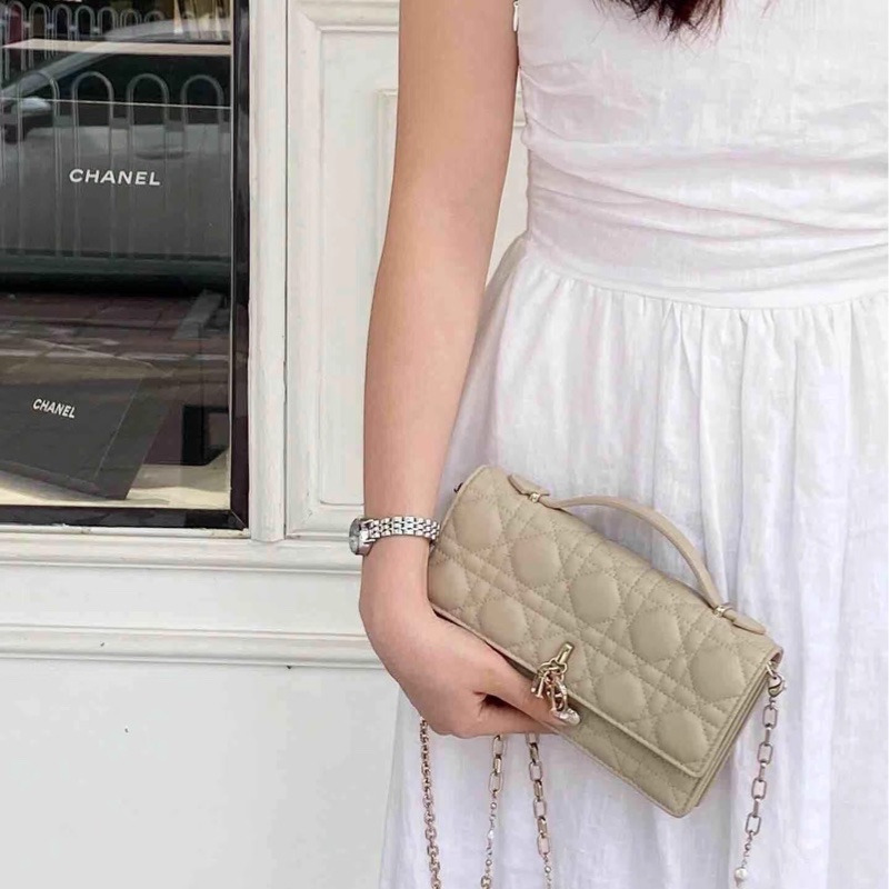 迪奧My Dior鏈包 Dior 淡米色羊皮🤍迷你鏈包 斜背包 S0980ONMJ-1