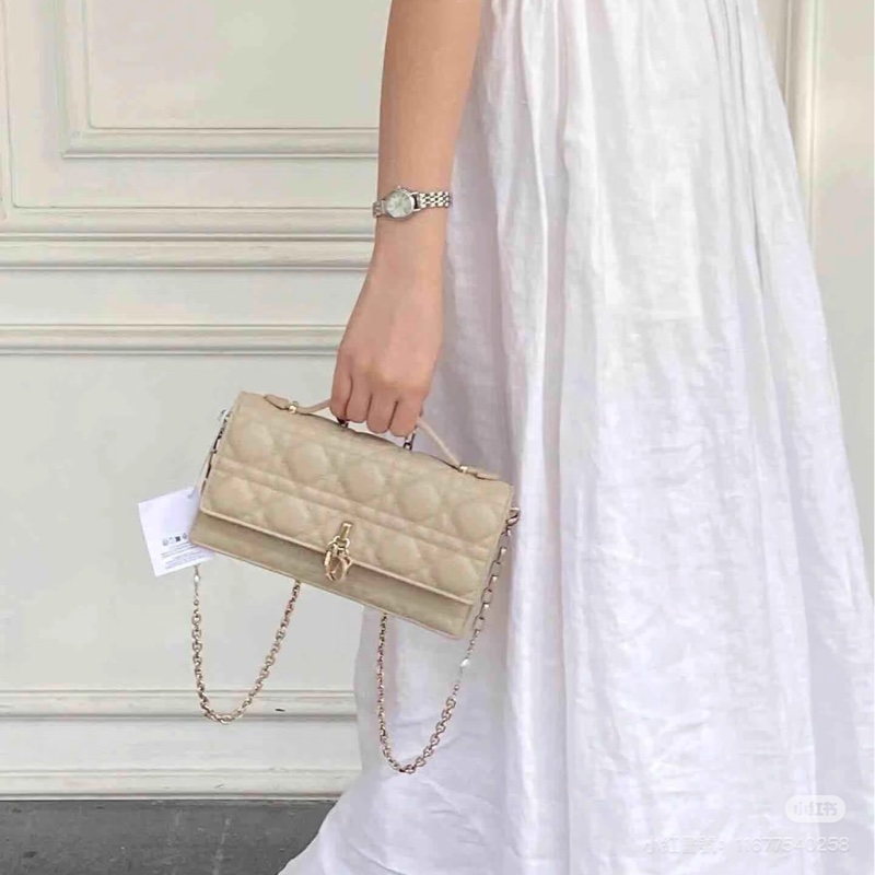 迪奧My Dior鏈包 Dior 淡米色羊皮🤍迷你鏈包 斜背包 S0980ONMJ-5