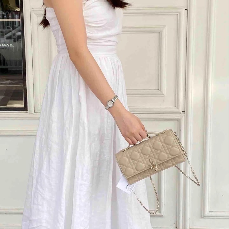 迪奧My Dior鏈包 Dior 淡米色羊皮🤍迷你鏈包 斜背包 S0980ONMJ-6