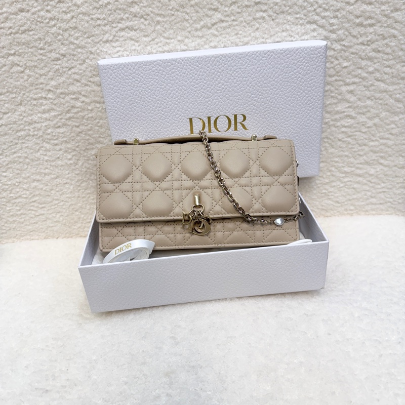 迪奧My Dior鏈包 Dior 淡米色羊皮🤍迷你鏈包 斜背包 S0980ONMJ-7