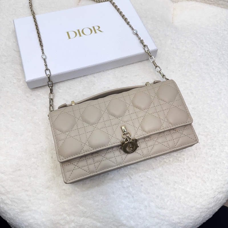 迪奧My Dior鏈包 Dior 淡米色羊皮🤍迷你鏈包 斜背包 S0980ONMJ-8