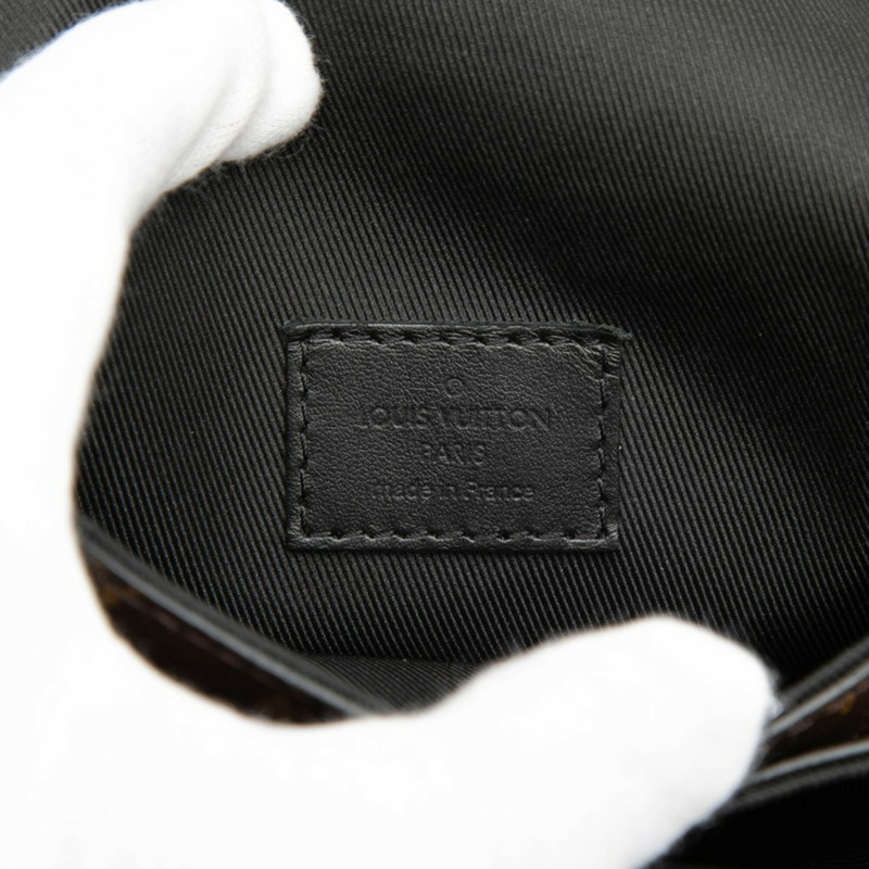 路易威登 Monogram Macassar S-Lock 直式斜背包 M81522 棕色黑色皮革 男士 LOUIS VUITTON-4
