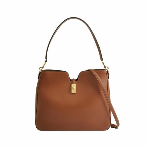 Celine CAMILLE 16 SOFT中型牛皮純色金屬扣斜背包單肩包