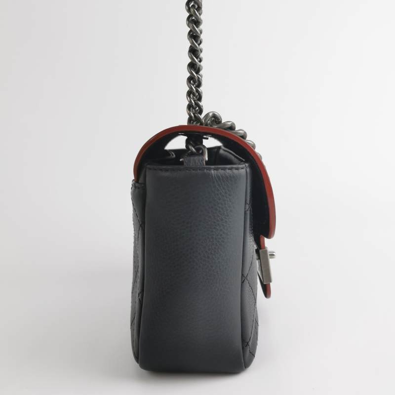 Chanel Flap Bag牛皮純色菱格絎縫雙C扣斜背包單肩包-3