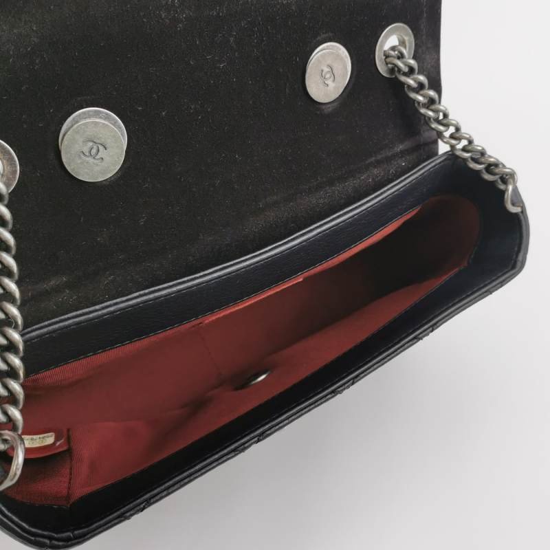 Chanel Flap Bag牛皮純色菱格絎縫雙C扣斜背包單肩包-6