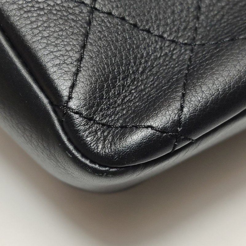 Chanel Flap Bag牛皮純色菱格絎縫雙C扣斜背包單肩包-17