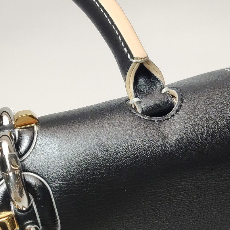 Louis Vuitton (LV) Chain It牛皮拼色老花鏈節裝飾斜挎包肩包晶片款-16