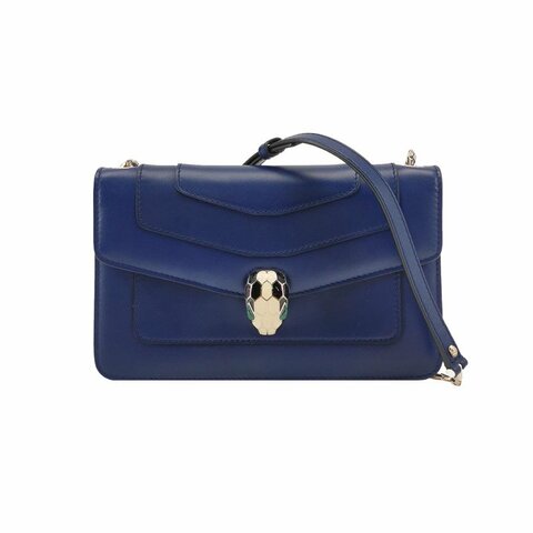 Bvlgari Serpenti Forever蛇頭包小號牛皮純色蛇頭斜背包單肩包