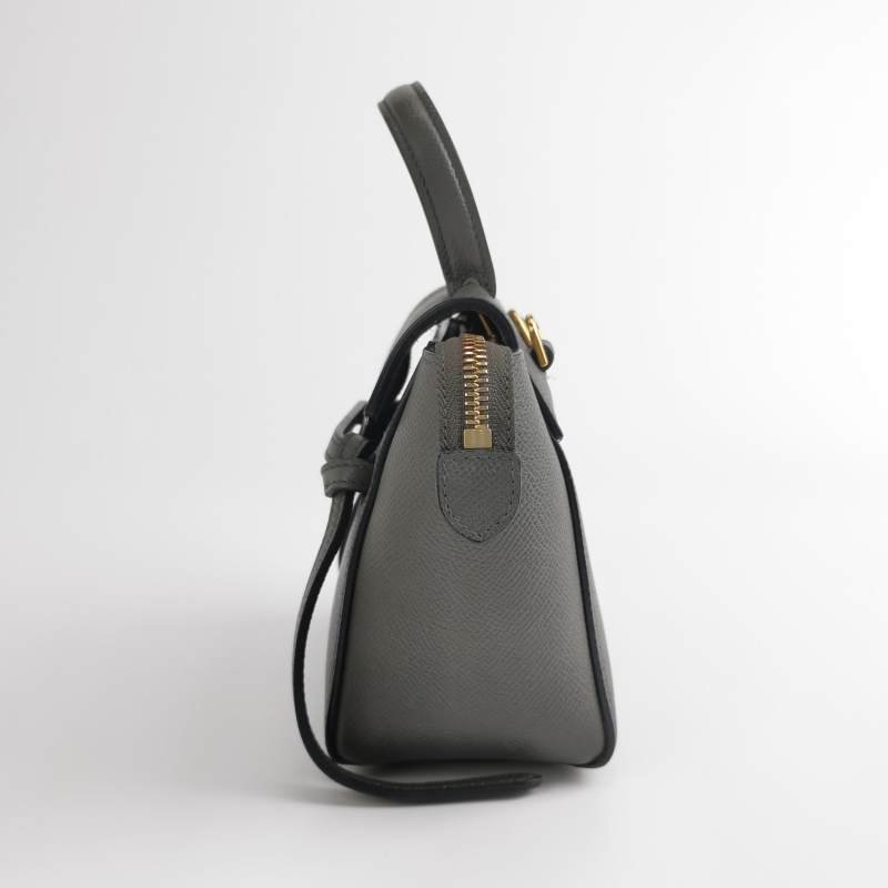 Celine Belt鯰魚包Pico牛皮純色字母logo紐結飾帶斜挎包單肩包-2