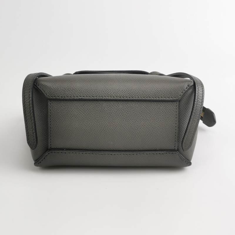 Celine Belt鯰魚包Pico牛皮純色字母logo紐結飾帶斜挎包單肩包-5