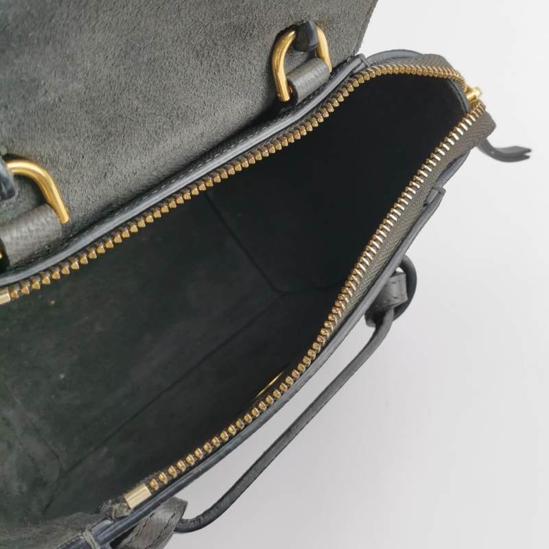 Celine Belt鯰魚包Pico牛皮純色字母logo紐結飾帶斜挎包單肩包-6