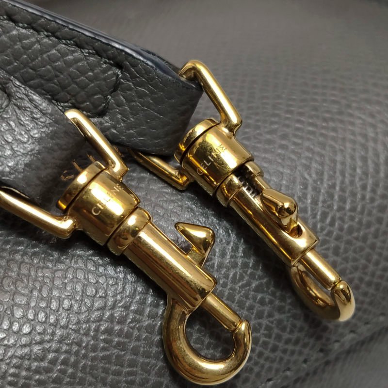 Celine Belt鯰魚包Pico牛皮純色字母logo紐結飾帶斜挎包單肩包-10