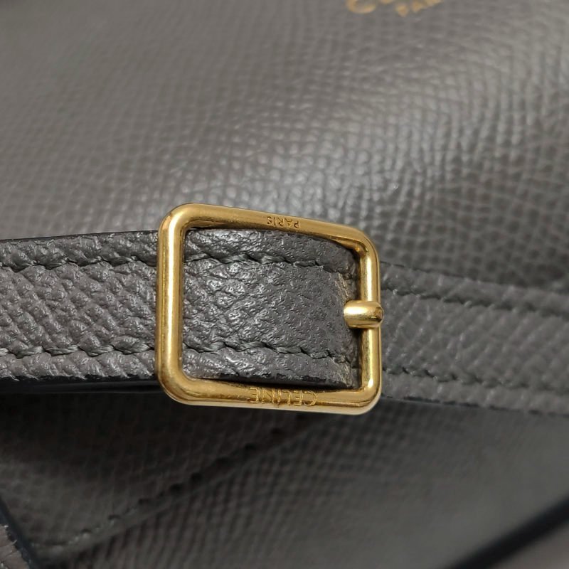 Celine Belt鯰魚包Pico牛皮純色字母logo紐結飾帶斜挎包單肩包-11