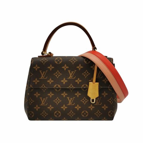 Louis Vuitton (LV) ClunyBB植鞣革Monogram印花翻蓋斜背包肩肩包晶片款