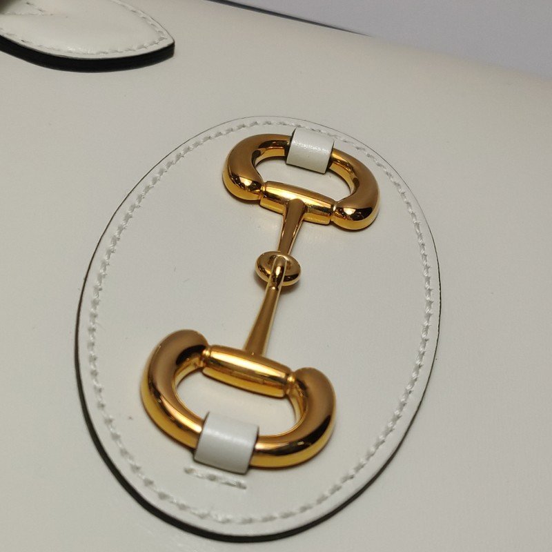 Gucci 1955小號牛皮純色馬銜扣單肩包-13