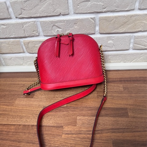 Lv 紅色epi 水波紋艾瑪包 mini 20公分
