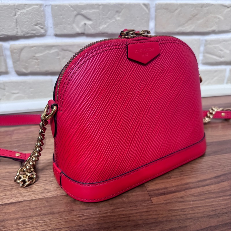 Lv 紅色epi 水波紋艾瑪包 mini 20公分-2