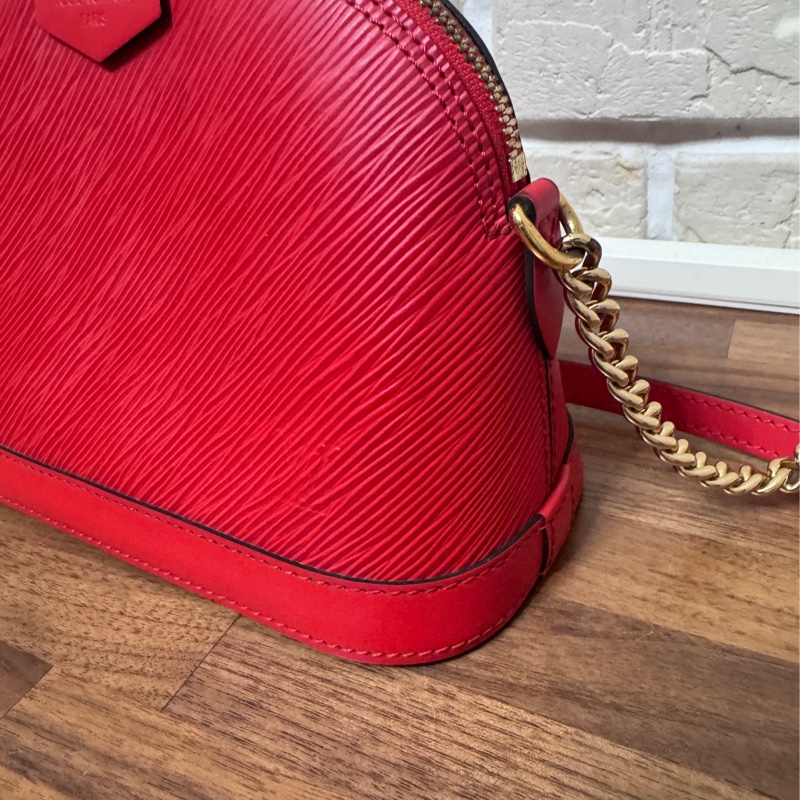 Lv 紅色epi 水波紋艾瑪包 mini 20公分-3
