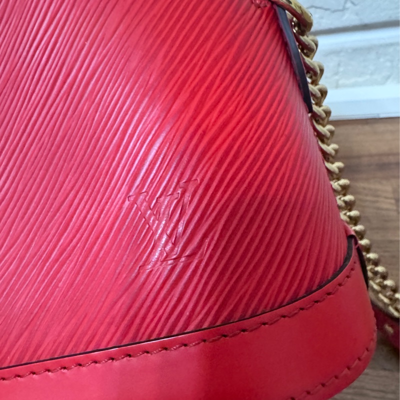 Lv 紅色epi 水波紋艾瑪包 mini 20公分-4