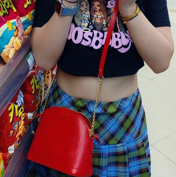 Lv 紅色epi 水波紋艾瑪包 mini 20公分-5