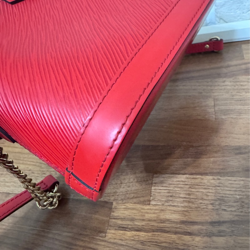Lv 紅色epi 水波紋艾瑪包 mini 20公分-9