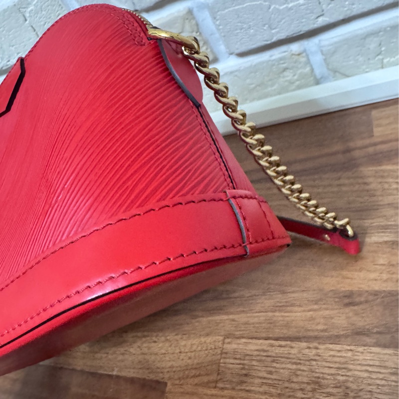 Lv 紅色epi 水波紋艾瑪包 mini 20公分-10