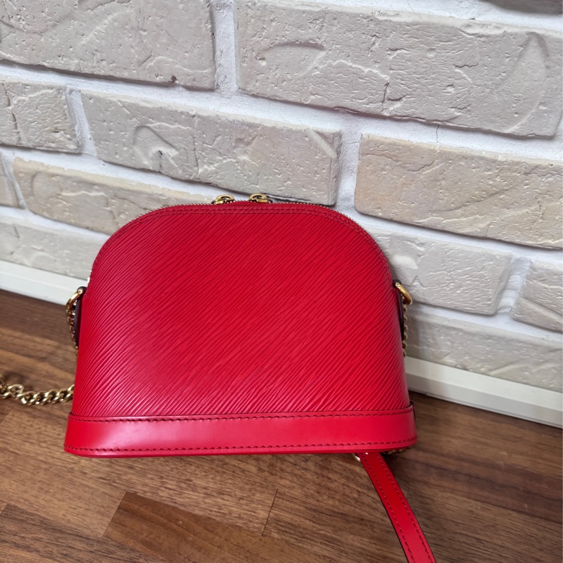 Lv 紅色epi 水波紋艾瑪包 mini 20公分-11
